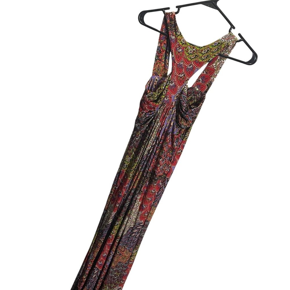Unaluna XS Sleeveless Boho Maxi Dress Multicolor‎ Paisley Print USA